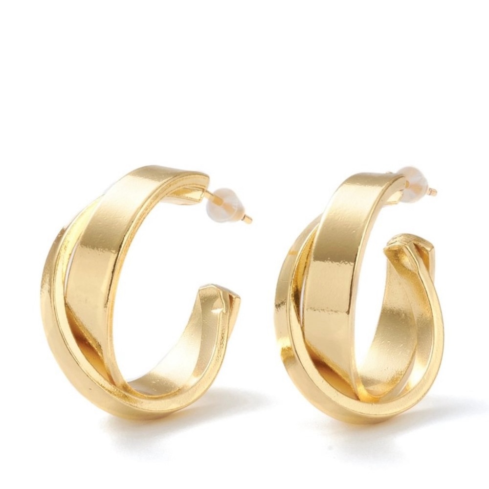 18K Gold Plated Brass Half Hoop Earrings & More Bundle - Picture 9 of 9